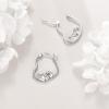 YFN Animal Earrings Sterling Silver Animal Heart Hoop Dangle Earrings Cute Jewelry Gifts for Women(Otter)