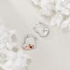 YFN Animal Earrings Sterling Silver Animal Heart Hoop Dangle Earrings Cute Jewelry Gifts for Women(Pug)