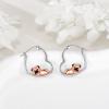 YFN Animal Earrings Sterling Silver Animal Heart Hoop Dangle Earrings Cute Jewelry Gifts for Women(Pug)