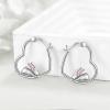 YFN Animal Earrings Sterling Silver Animal Heart Hoop Dangle Earrings Cute Jewelry Gifts for Women(Rabbit)