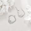 YFN Animal Earrings Sterling Silver Animal Heart Hoop Dangle Earrings Cute Jewelry Gifts for Women(Snake)