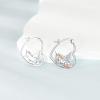 YFN Animal Earrings Sterling Silver Animal Heart Hoop Dangle Earrings Cute Jewelry Gifts for Women(Unicorn B)
