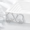 YFN Animal Earrings Sterling Silver Animal Heart Hoop Dangle Earrings Cute Jewelry Gifts for Women(Wolf)