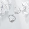 YFN Animal Earrings Sterling Silver Animal Heart Hoop Dangle Earrings Cute Jewelry Gifts for Women(Wolf)