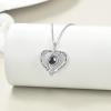 YFN Daughter Necklaces Gifts from Mom Dad Sterling Silver I Love You 100 Languages Projection Necklace Jewelry
