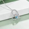 YFN Hedgehog Necklace Sterling Silver Heart Jewelry for Women 18″
