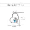YFN Hedgehog Necklace Sterling Silver Heart Jewelry for Women 18″