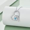 YFN Hedgehog Necklace Sterling Silver Heart Jewelry for Women 18″