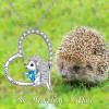 YFN Hedgehog Necklace Sterling Silver Heart Jewelry for Women 18″