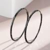 YFN Hoop Earrings Sterling Silver Polished Round Circle Endless Earrings Diameter 20,30,40,50,60,70,80mm(60MM Black Hoop Earrings)