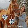 YFN Horse Earrings/Dog Earrings Sterling Silver Animal Drop Dangle Earrings Horse Jewelry Gift for women(Abalone Horse Earrings)