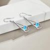 YFN Opal Earrings Sterling Silver Stud Drop Dangle Earrings Jewelry Gifts for Women(blue 2)