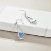 YFN Opal Earrings Sterling Silver Stud Drop Dangle Earrings Jewelry Gifts for Women(blue 2)