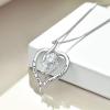 YFN Sterling Silver Heart Necklace for Women Birthday Gifts for Her Mom Wife Daughter(Silver)
