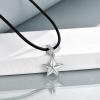 YFN Sterling Silver Star Choker Necklace Faux Leather Cord Chain Pentagram Pentacle Necklaces Gift For Women,14+2″ (Star Choker)