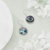YFN Tree of Life Earrings Sterling Silver Tree Life Eardrop with Abalone Shell Dangle Drop Earrings Jewelry Gifts for Women(Chai)