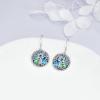 YFN Tree of Life Earrings Sterling Silver Tree Life Eardrop with Abalone Shell Dangle Drop Earrings Jewelry Gifts for Women(Star of David)