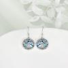 YFN Tree of Life Earrings Sterling Silver Tree Life Eardrop with Abalone Shell Dangle Drop Earrings Jewelry Gifts for Women(Yin Yang)