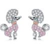 S925 Sterling Silver Stud Earrings for Women Hypoallergenic Earrings(Poodle)