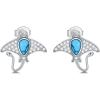 S925 Sterling Silver Stud Earrings for Women Hypoallergenic Earrings(Stingray)