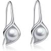 Sterling Silver Pearl Earrings Dangle Drop Earrings Pearl Fine Jewelry Mothers Day Gifts for Women(Calla Lily)