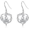 YFN 925 Sterling Silver Book/Animal/Flower Drop Dangle Earrings Earring Hypoallergenic Jewelry for Christmas Graduation Mother’s Day Birthday(A01 Book)
