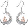 YFN 925 Sterling Silver Book/Animal/Flower Drop Dangle Earrings Earring Hypoallergenic Jewelry for Christmas Graduation Mother’s Day Birthday(A02 Book)