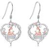 YFN 925 Sterling Silver Book/Animal/Flower Drop Dangle Earrings Earring Hypoallergenic Jewelry for Christmas Graduation Mother’s Day Birthday(A03 Book)