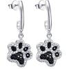YFN 925 Sterling Silver Book/Animal/Flower Drop Dangle Earrings Earring Hypoallergenic Jewelry for Christmas Graduation Mother’s Day Birthday(C01 Paw(Black&white))