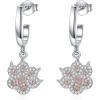 YFN 925 Sterling Silver Book/Animal/Flower Drop Dangle Earrings Earring Hypoallergenic Jewelry for Christmas Graduation Mother’s Day Birthday(C04 Paw(Pink))