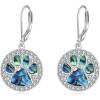 YFN 925 Sterling Silver Book/Animal/Flower Drop Dangle Earrings Earring Hypoallergenic Jewelry for Christmas Graduation Mother’s Day Birthday(C05 Paw(Abalone))