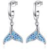 YFN 925 Sterling Silver Book/Animal/Flower Drop Dangle Earrings Earring Hypoallergenic Jewelry for Christmas Graduation Mother’s Day Birthday(E01 Mermaid Tail)