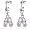 YFN 925 Sterling Silver Book/Animal/Flower Drop Dangle Earrings Earring Hypoallergenic Jewelry for Christmas Graduation Mother’s Day Birthday(F01 Ballet Shoes)