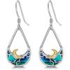 YFN 925 Sterling Silver Book/Animal/Flower Drop Dangle Earrings Earring Hypoallergenic Jewelry for Christmas Graduation Mother’s Day Birthday(H04 Moonlight)