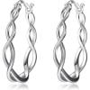 YFN 925 Sterling Silver Hoop Earrings for Women Lightweight Twisted Hoop Earrings with Click-Top Closure，Hypoallergenic Hoops Earrings for Women(hoop earrings 1)