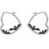 YFN Animal Earrings Sterling Silver Animal Heart Hoop Dangle Earrings Cute Jewelry Gifts for Women(Bat)