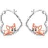 YFN Animal Earrings Sterling Silver Animal Heart Hoop Dangle Earrings Cute Jewelry Gifts for Women(Chihuahua)