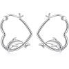 YFN Animal Earrings Sterling Silver Animal Heart Hoop Dangle Earrings Cute Jewelry Gifts for Women(Dolphin)