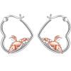 YFN Animal Earrings Sterling Silver Animal Heart Hoop Dangle Earrings Cute Jewelry Gifts for Women(Dragon)