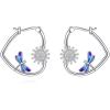 YFN Animal Earrings Sterling Silver Animal Heart Hoop Dangle Earrings Cute Jewelry Gifts for Women(Dragonfly)