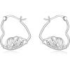 YFN Animal Earrings Sterling Silver Animal Heart Hoop Dangle Earrings Cute Jewelry Gifts for Women(Elephant)