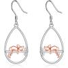 YFN Animal Earrings Sterling Silver Animal Heart Hoop Dangle Earrings Cute Jewelry Gifts for Women(Fox Dangle)