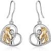 YFN Horse Earrings/Dog Earrings Sterling Silver Animal Drop Dangle Earrings Horse Jewelry Gift for women(A Gold Horse Earring)