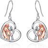 YFN Horse Earrings/Dog Earrings Sterling Silver Animal Drop Dangle Earrings Horse Jewelry Gift for women(Horse with Women Earrings)
