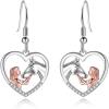 Rose Tone Women with Horse Earrings