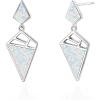 YFN Opal Earrings Sterling Silver Stud Drop Dangle Earrings Jewelry Gifts for Women(white)