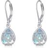 Moonstone-Triple Moon Earrings