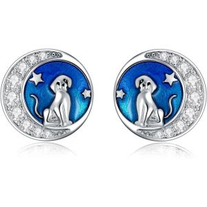 S925 Sterling Silver Stud Earrings for Women Hypoallergenic Earrings(Dog)