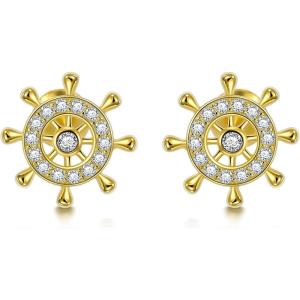 S925 Sterling Silver Stud Earrings for Women Hypoallergenic Earrings(Rudder)