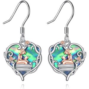 YFN 925 Sterling Silver Book/Animal/Flower Drop Dangle Earrings Earring Hypoallergenic Jewelry for Christmas Graduation Mother’s Day Birthday(A05 Book)